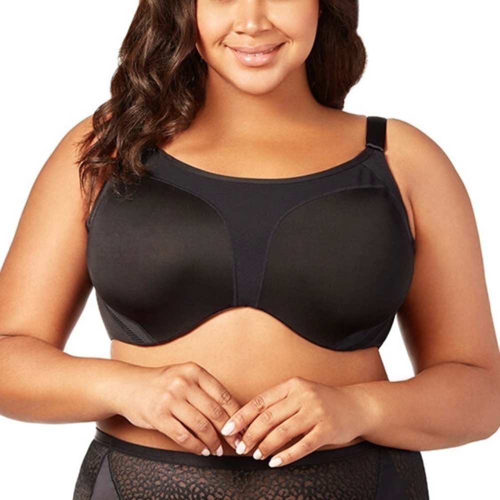NEW Elila Microfiber Underwire Sports Bra in Black 2511 Women’s Size 40F